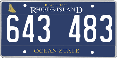 RI license plate 643483
