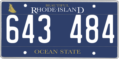RI license plate 643484