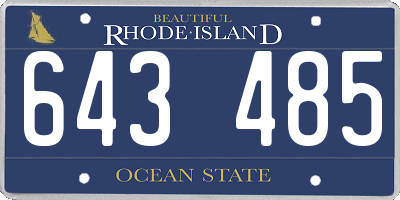 RI license plate 643485