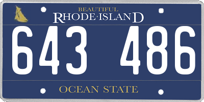 RI license plate 643486