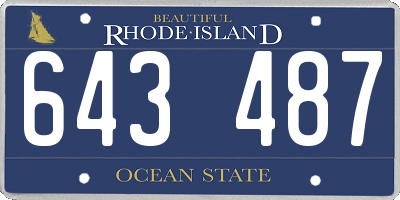 RI license plate 643487