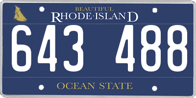 RI license plate 643488