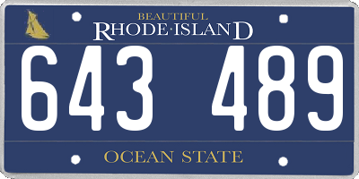 RI license plate 643489