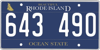 RI license plate 643490