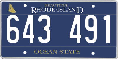 RI license plate 643491