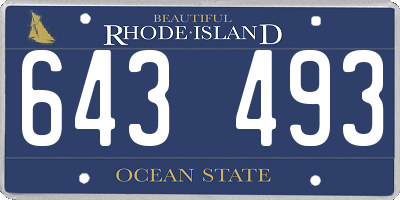 RI license plate 643493