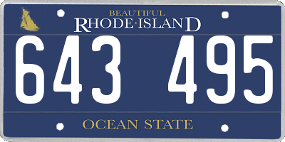 RI license plate 643495