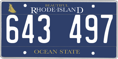 RI license plate 643497