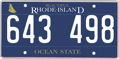 RI license plate 643498