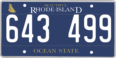 RI license plate 643499
