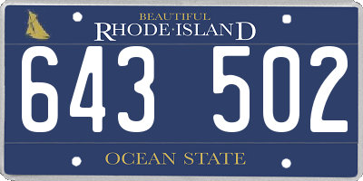 RI license plate 643502