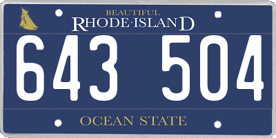 RI license plate 643504