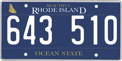 RI license plate 643510