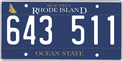 RI license plate 643511