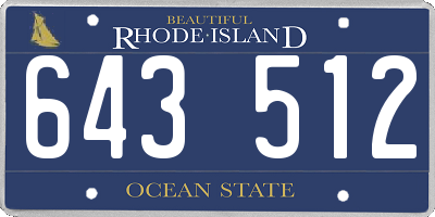 RI license plate 643512