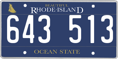 RI license plate 643513
