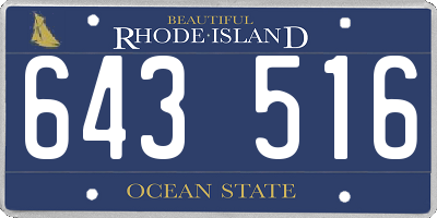 RI license plate 643516