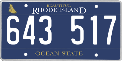 RI license plate 643517