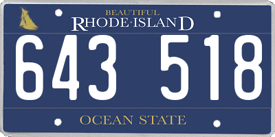 RI license plate 643518