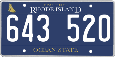RI license plate 643520