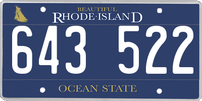 RI license plate 643522