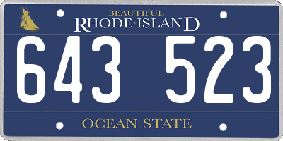 RI license plate 643523