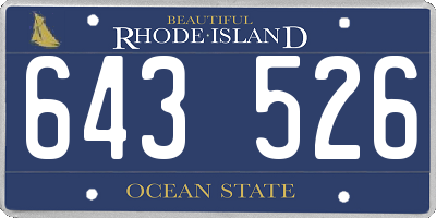RI license plate 643526