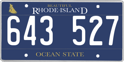 RI license plate 643527
