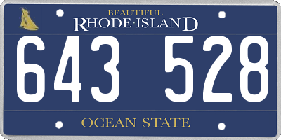 RI license plate 643528