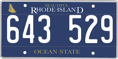 RI license plate 643529