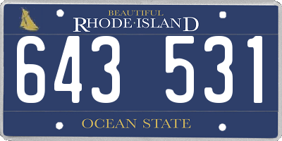 RI license plate 643531
