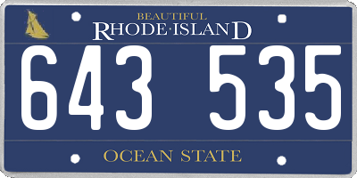 RI license plate 643535