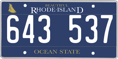 RI license plate 643537