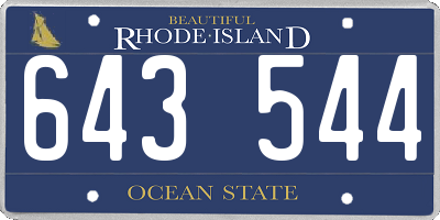 RI license plate 643544