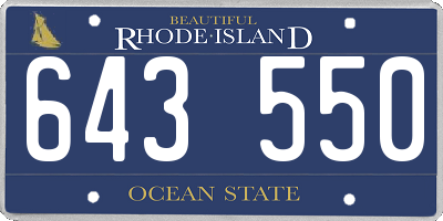 RI license plate 643550
