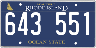 RI license plate 643551