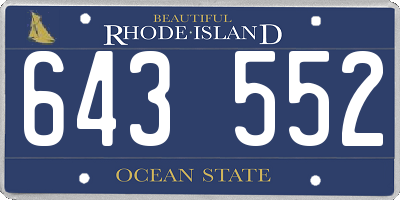 RI license plate 643552
