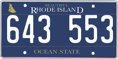 RI license plate 643553