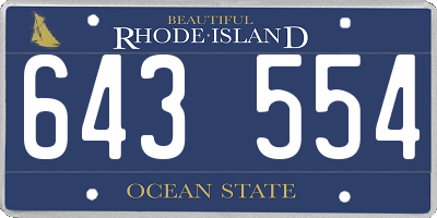 RI license plate 643554