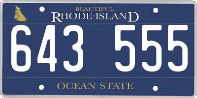 RI license plate 643555