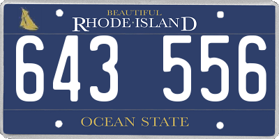RI license plate 643556