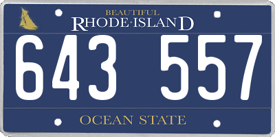 RI license plate 643557
