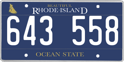 RI license plate 643558