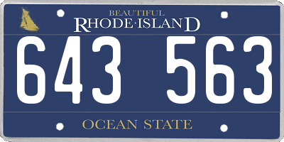 RI license plate 643563