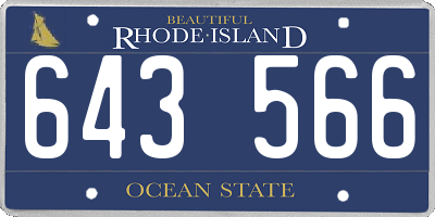 RI license plate 643566