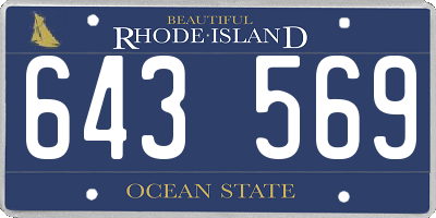 RI license plate 643569
