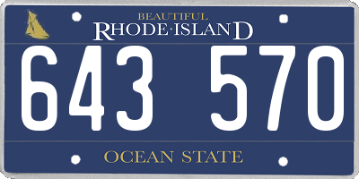 RI license plate 643570