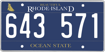 RI license plate 643571