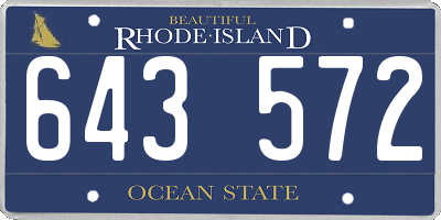 RI license plate 643572