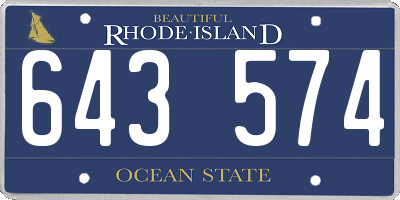 RI license plate 643574